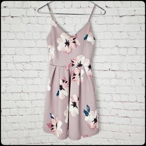 SOPRANO Women's Pink Floral High Waist V Neck Spaghetti Strap Cocktail Dress Sm